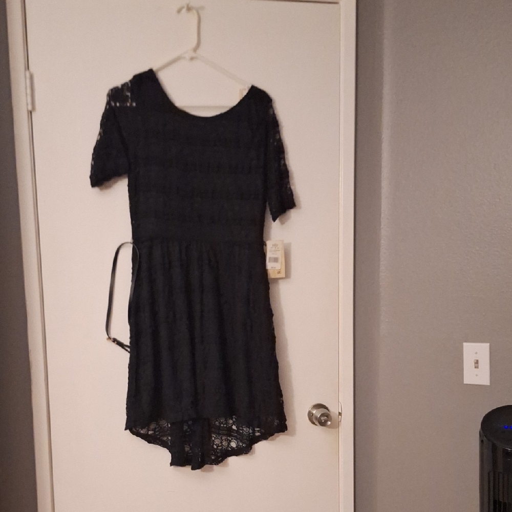 Rewind Elegant Black Lace Kids Formal Dress
